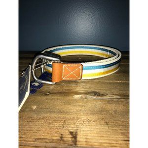 NWT Bills Khakis Striped Belts Men’s Blue/White/Yellow Size Large